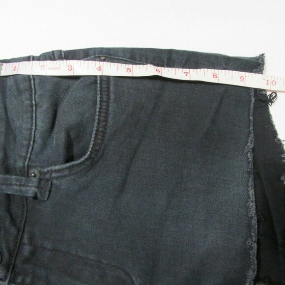 BCBG Black Cut Off Raw Hem Jean Shorts Size 25 - Picture 7 of 8